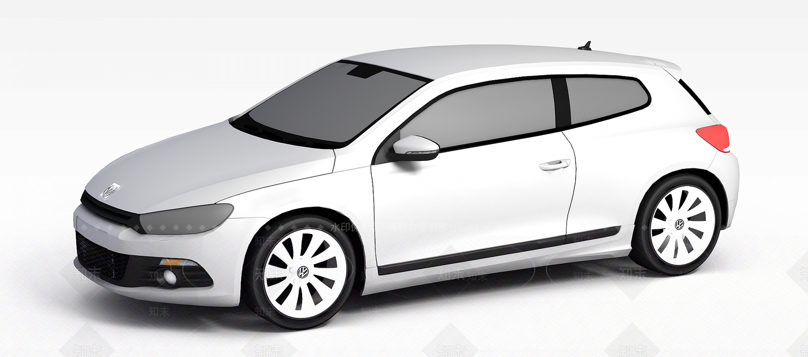 现代白色汽车3D模型下载【ID:1198427427】