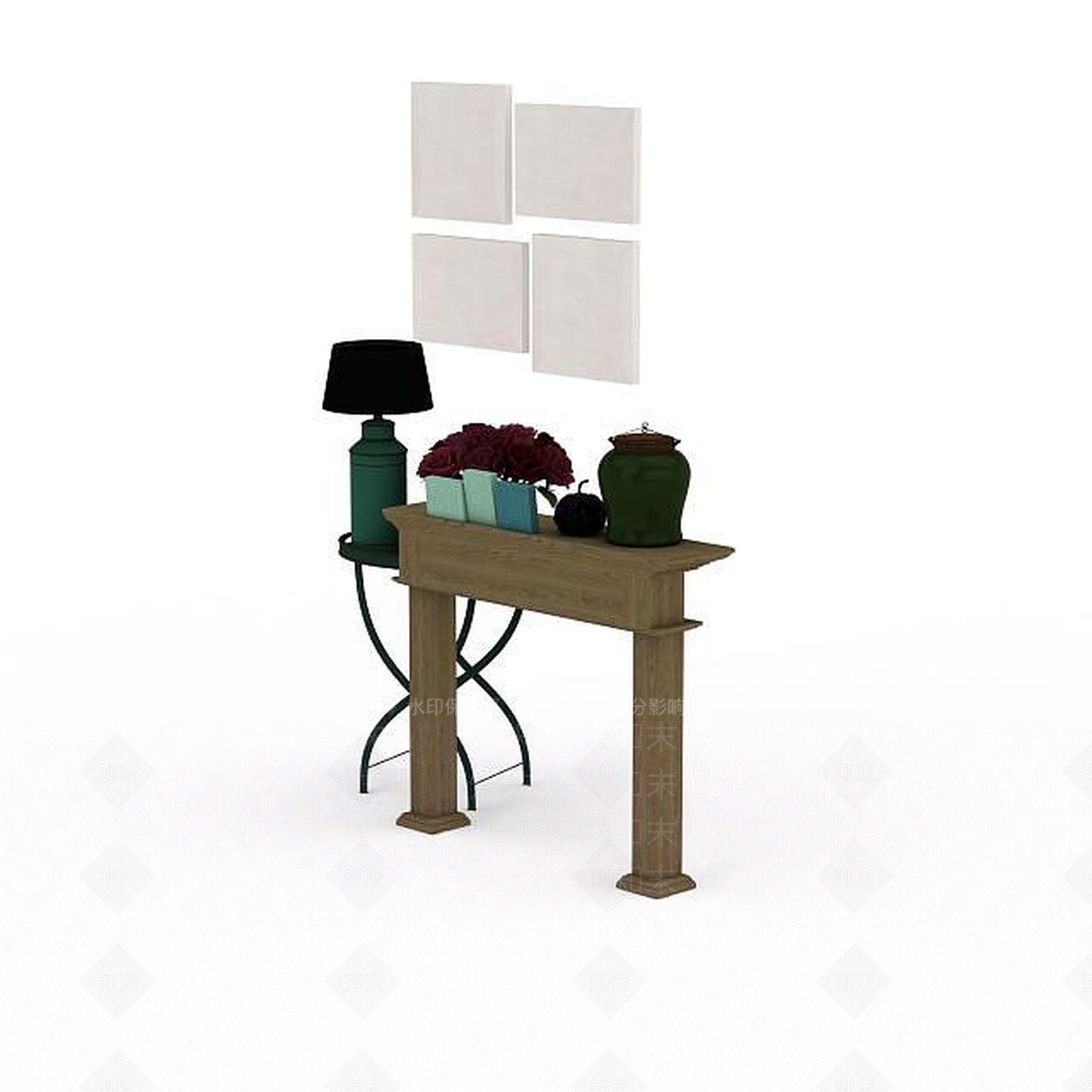 现代客厅陈设品3D模型下载【ID:1198427937】