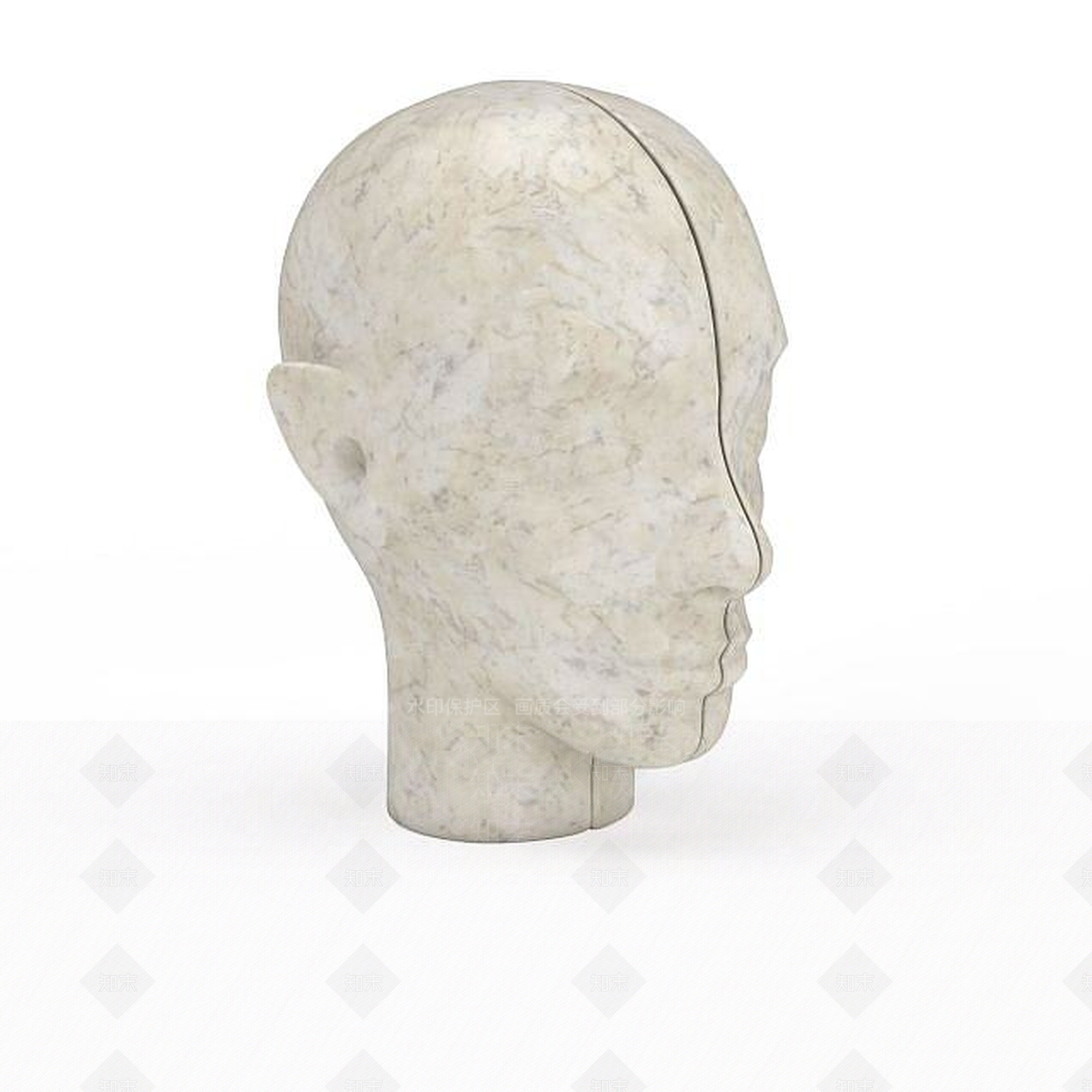现代人头陈设品3D模型下载【ID:1198428162】