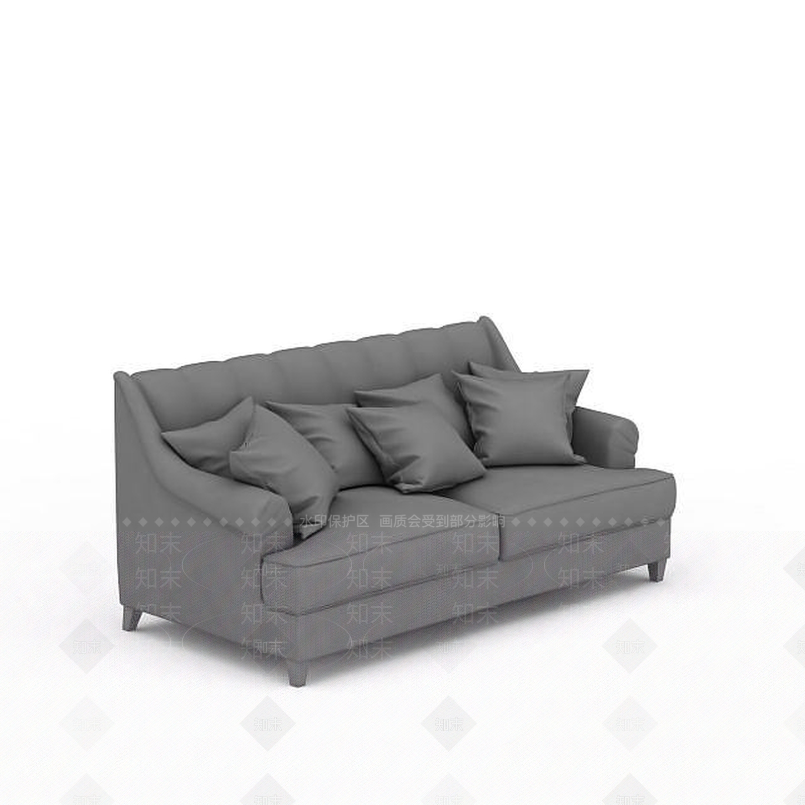 现代布艺沙发3D模型下载【ID:1198428464】