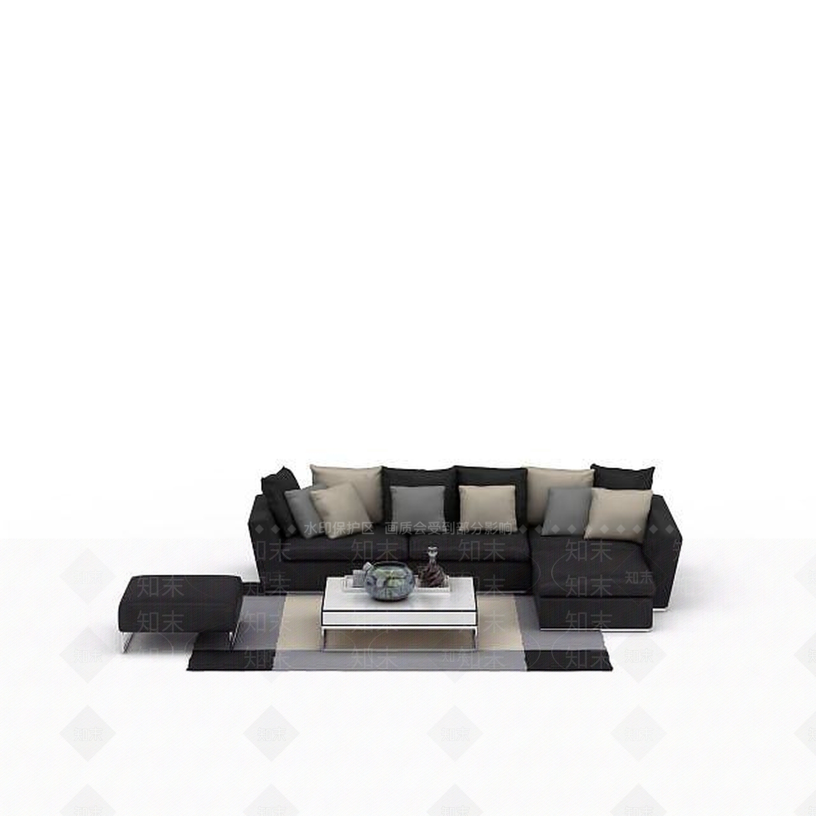 现代客厅休闲沙发3D模型下载【ID:1198428574】