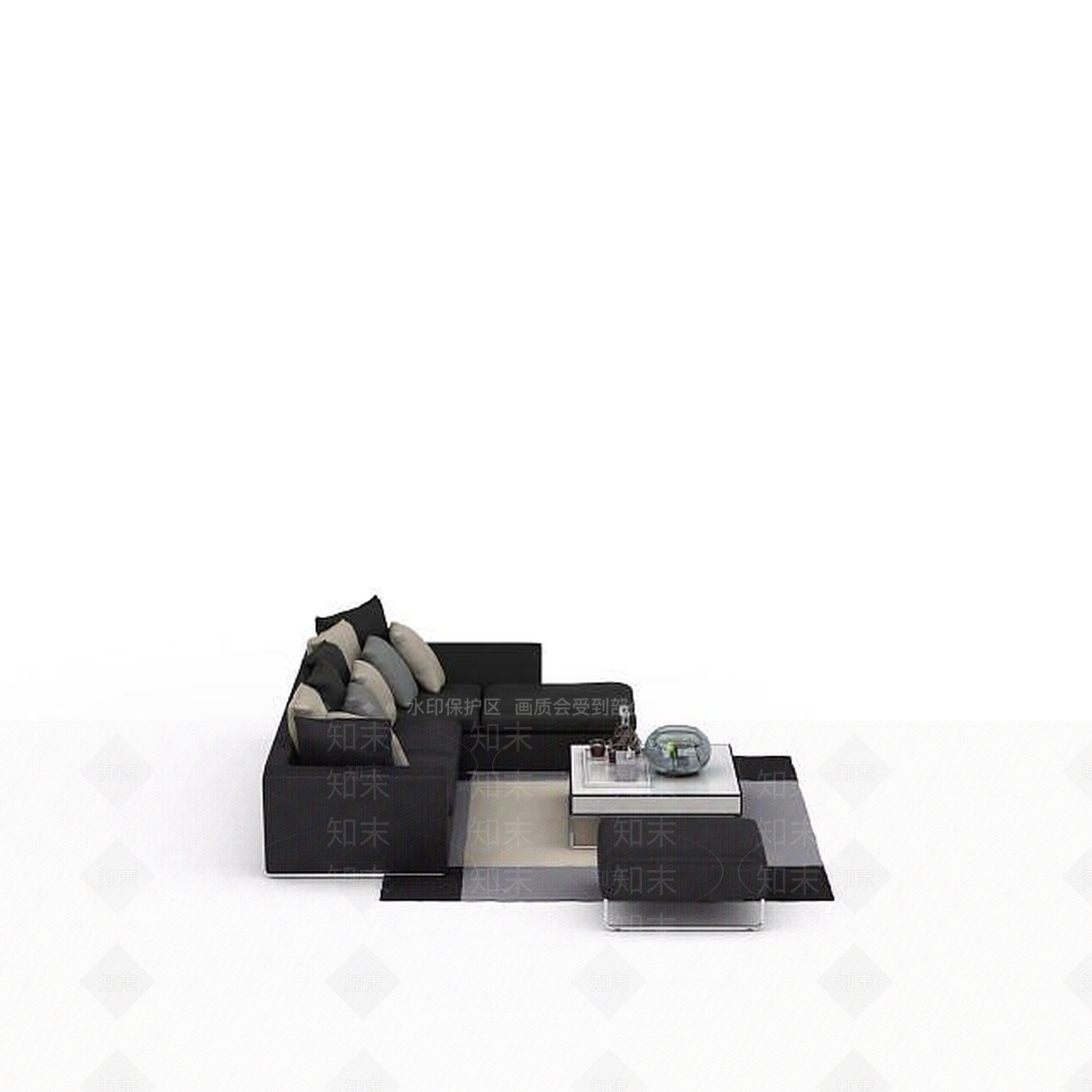 现代客厅休闲沙发3D模型下载【ID:1198428574】