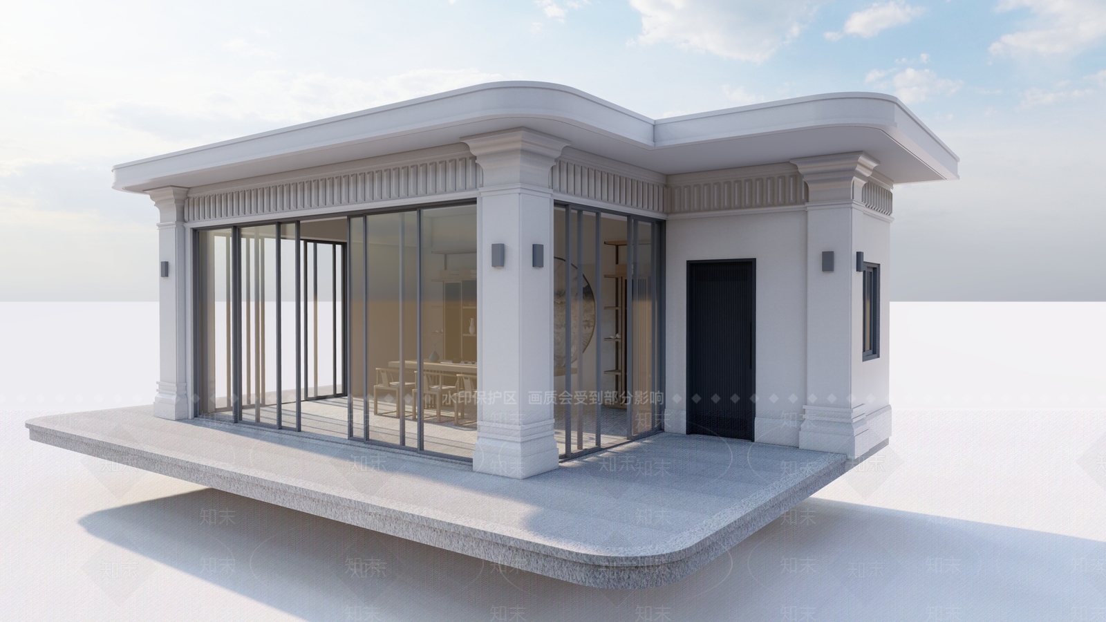 欧式轻奢亭子SU模型下载【ID:1198429813】