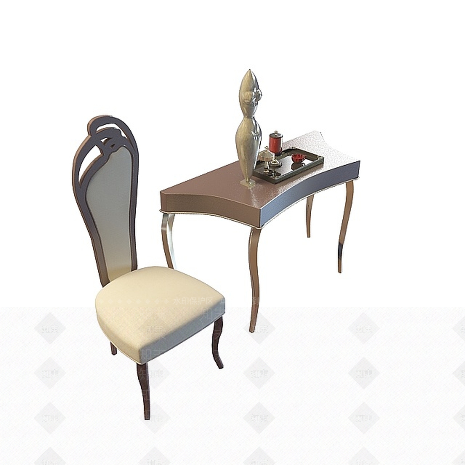 欧式古典欧式茶桌椅3D模型下载【ID:1198433409】