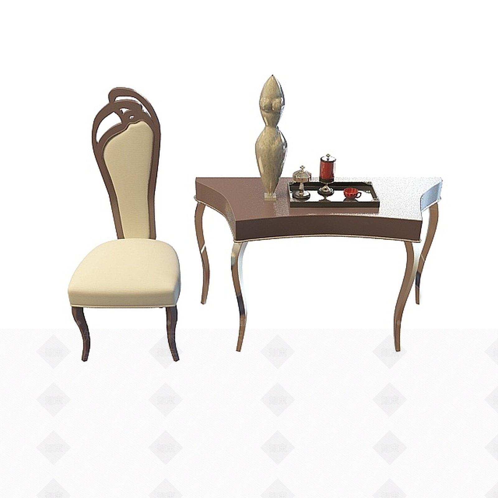 欧式古典欧式茶桌椅3D模型下载【ID:1198433409】