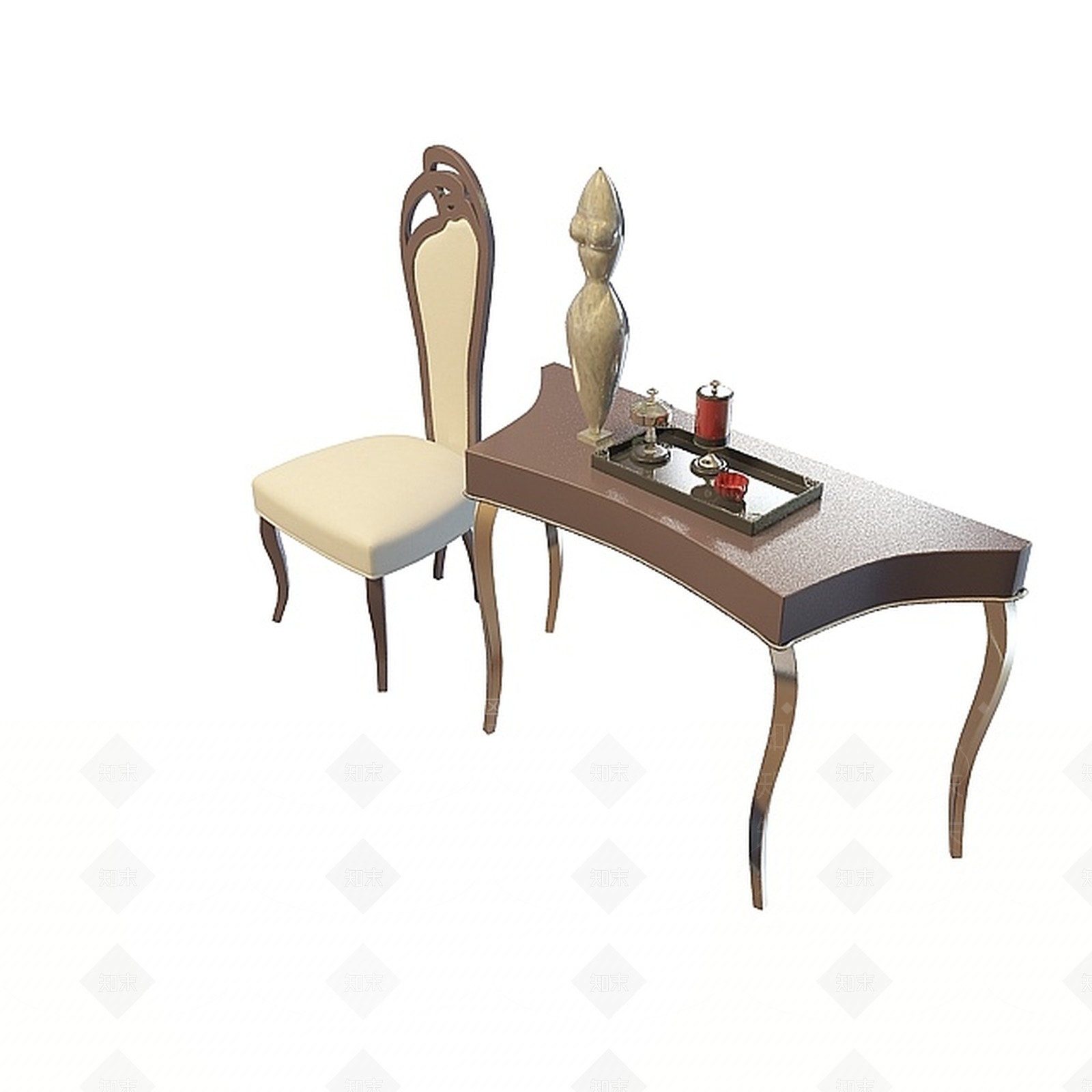 欧式古典欧式茶桌椅3D模型下载【ID:1198433409】