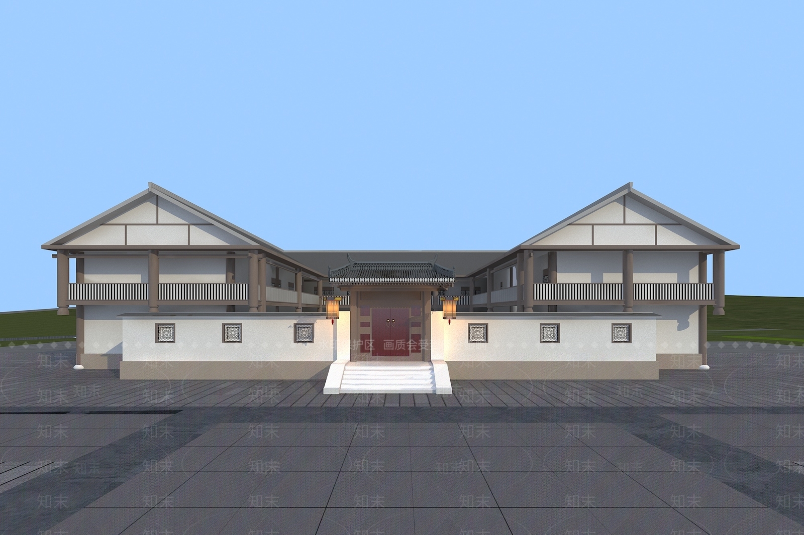 中式四合院3D模型下载【ID:1198434370】