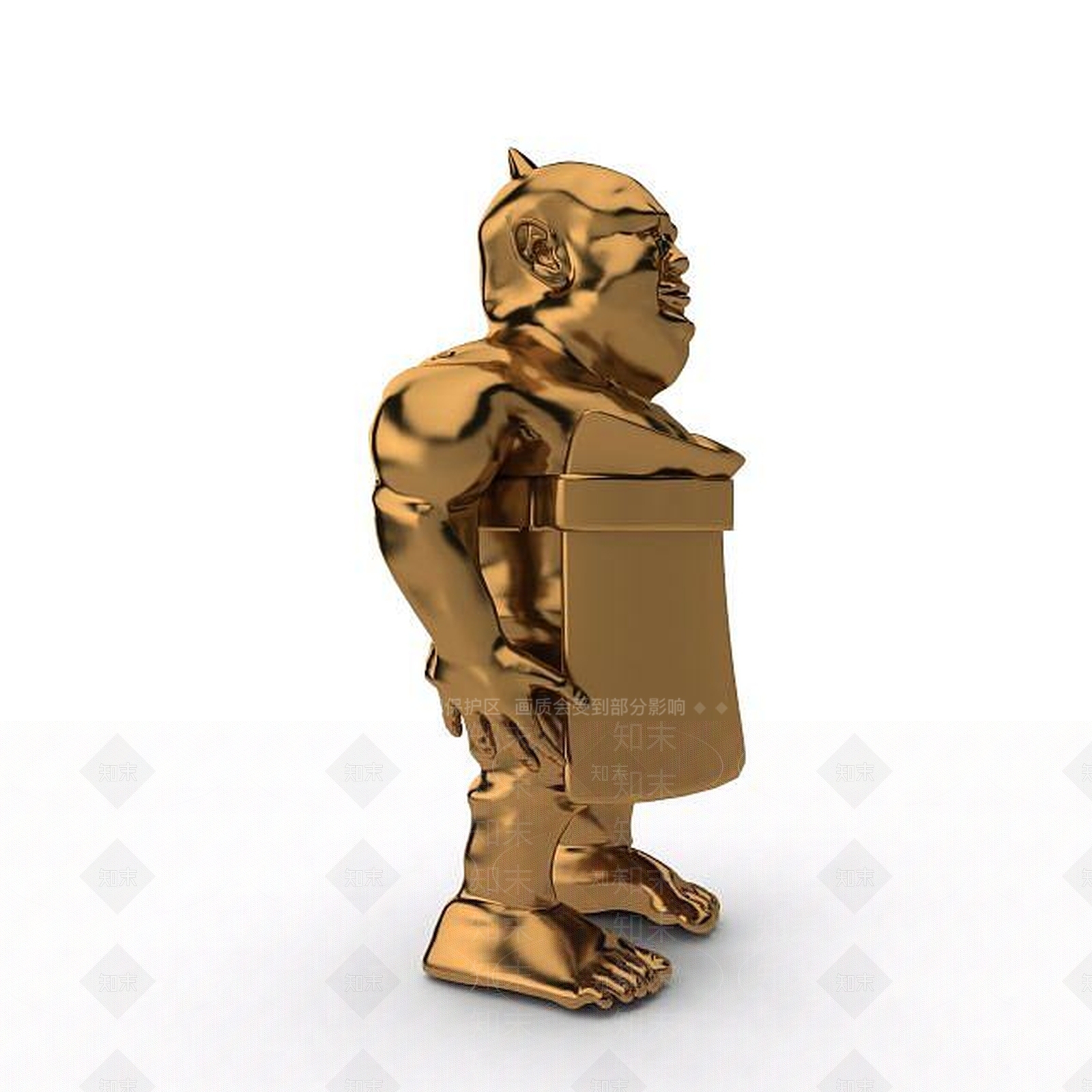 现代金属人物雕塑3D模型下载【ID:1198434607】