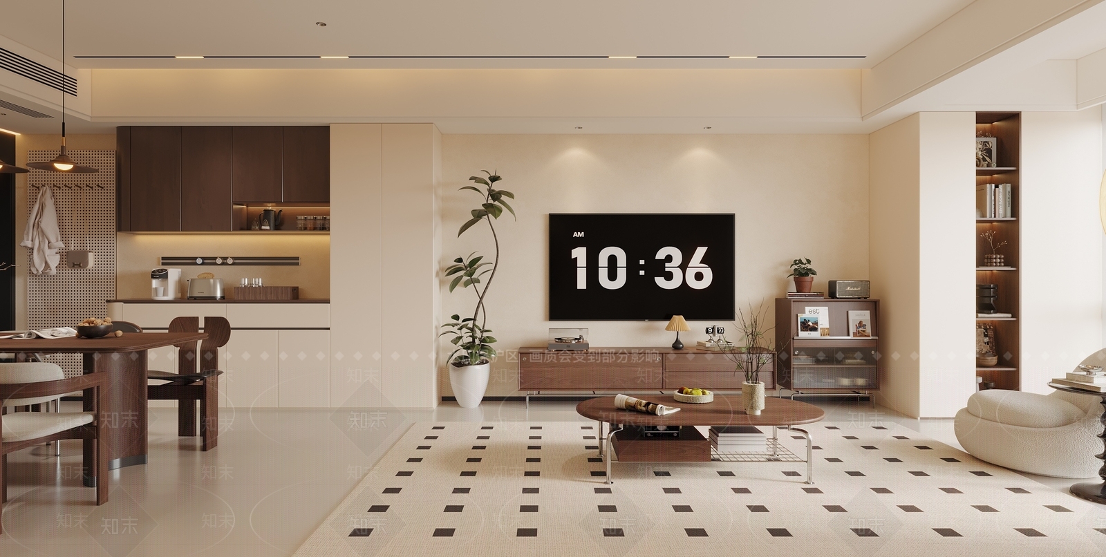 奶油中古横厅3D模型下载【ID:1198435632】