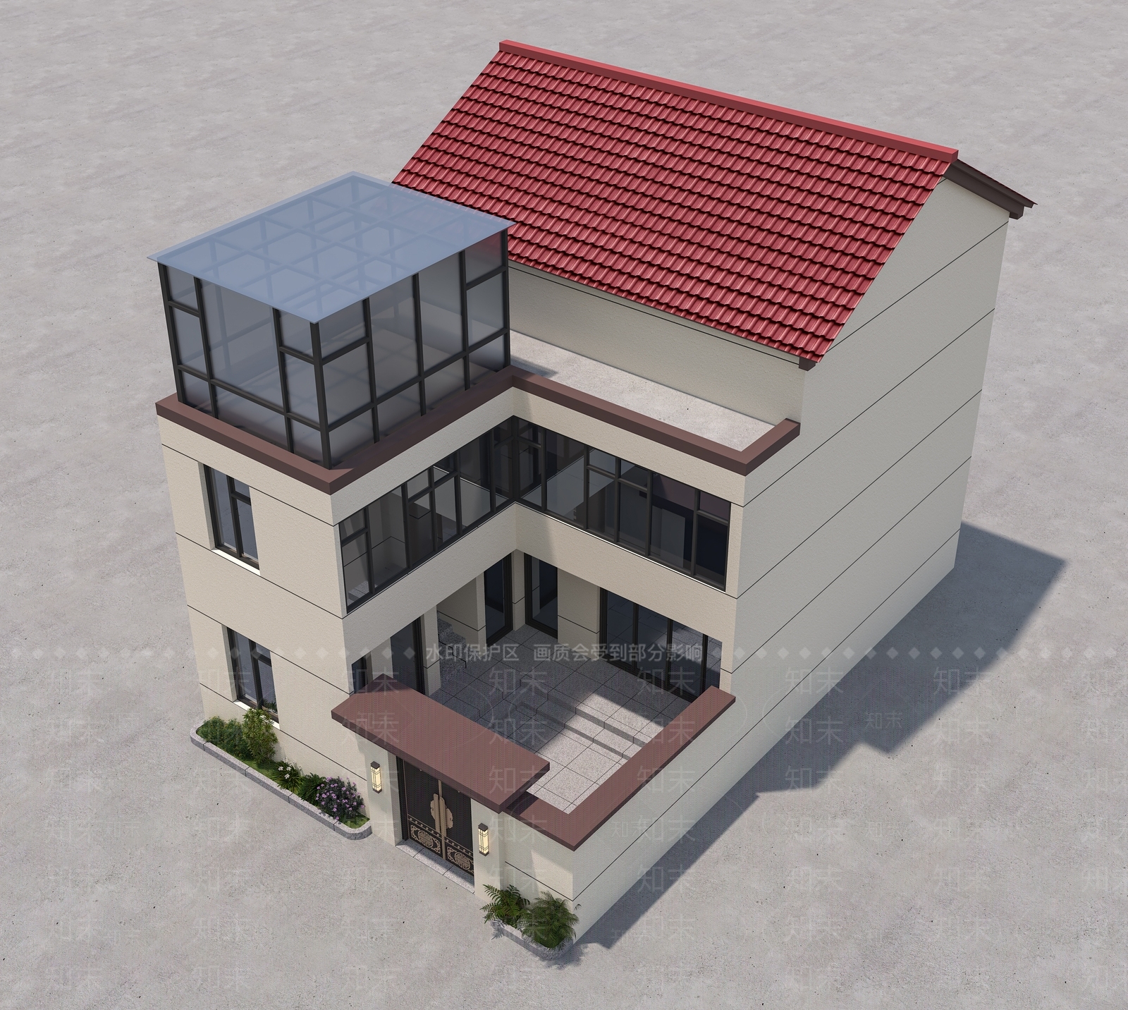 现代其他住宅外观3D模型下载【ID:1198436154】