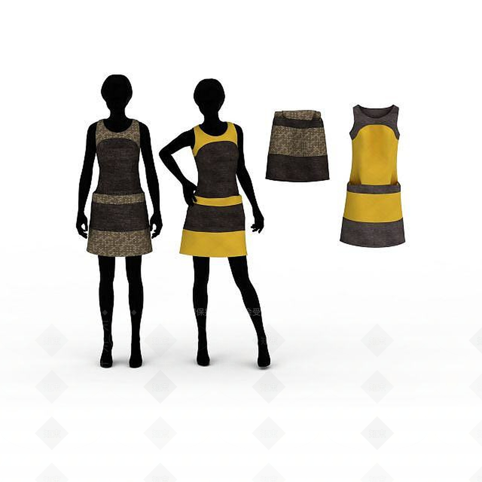 现代商场服饰模特3D模型下载【ID:1198437640】