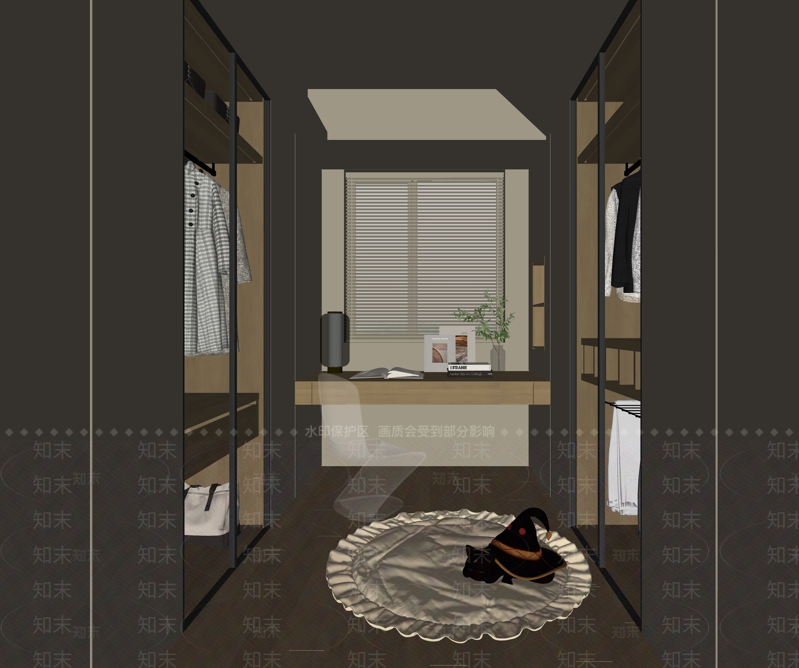 现代衣帽间SU模型下载【ID:1198438154】