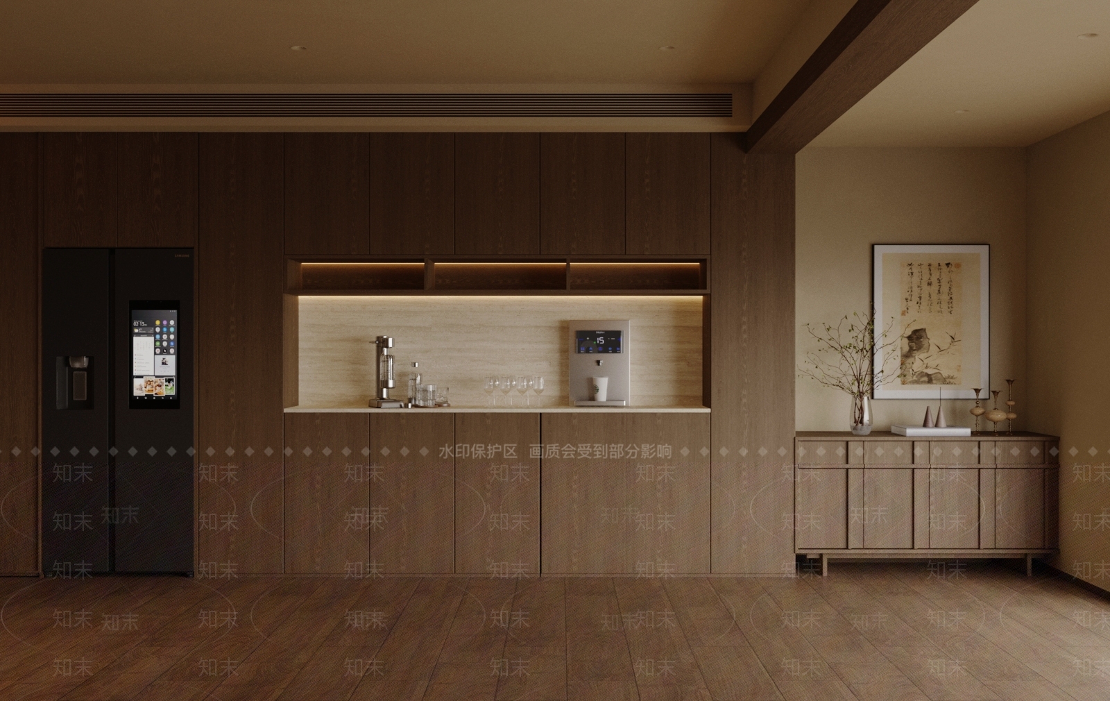 新中式禅意餐边柜3D模型下载【ID:1198438435】