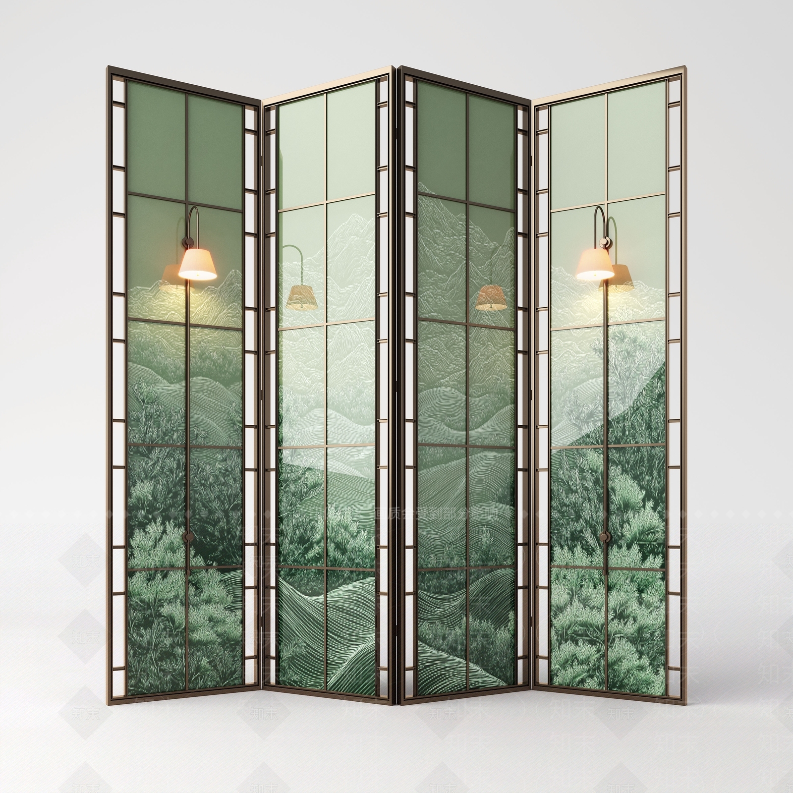 现代屏风SU模型下载【ID:1198438585】