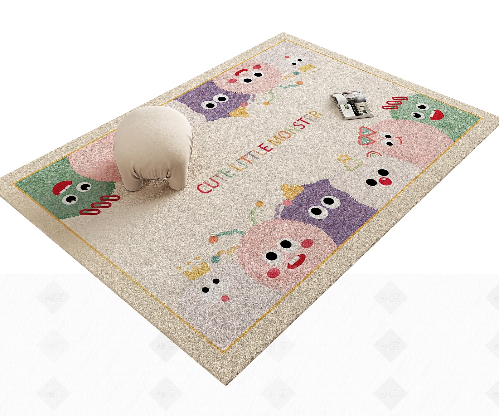 现代儿童地毯3D模型下载【ID:1198438695】