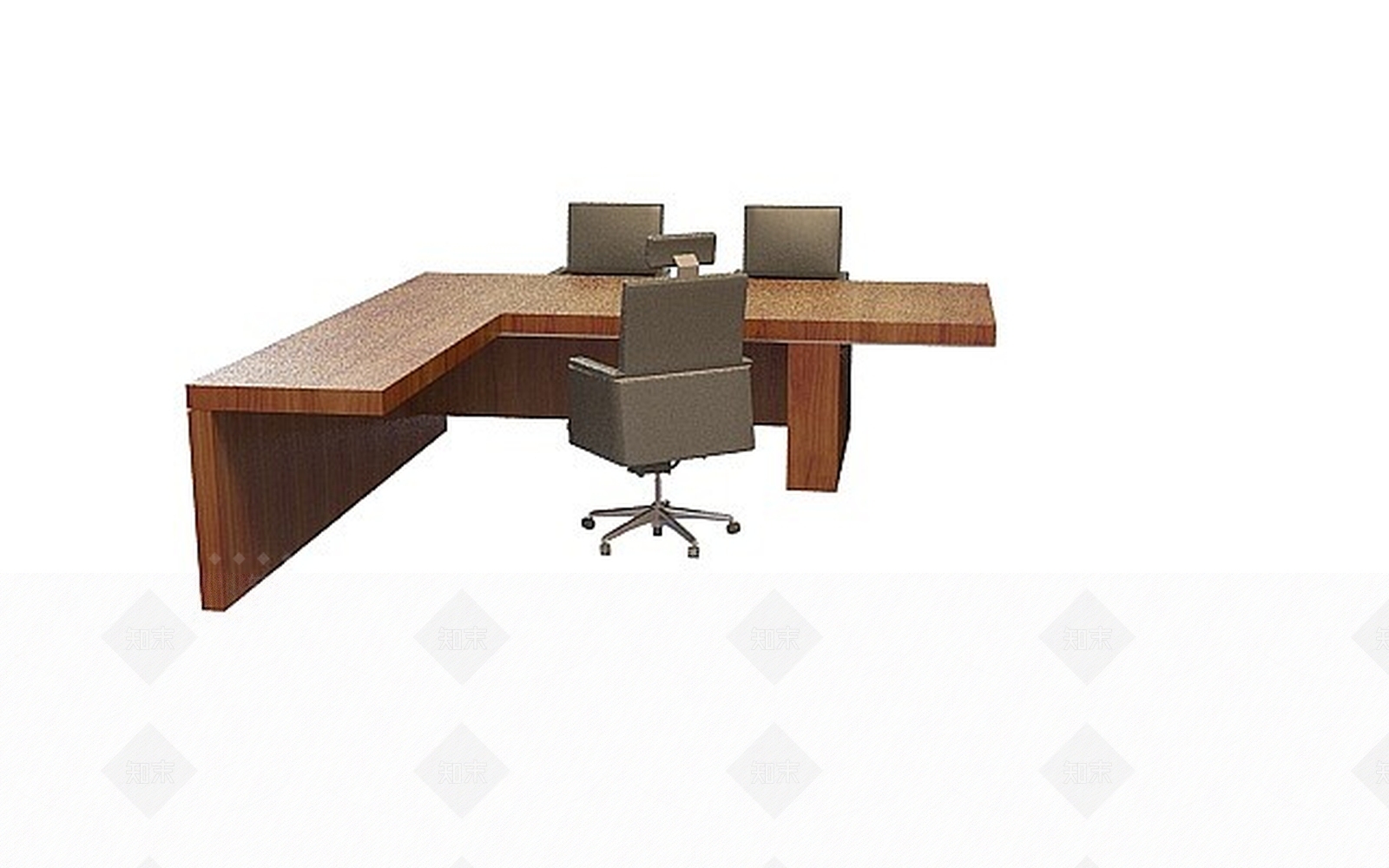 现代拐角办公桌椅组合3D模型下载【ID:1198439579】