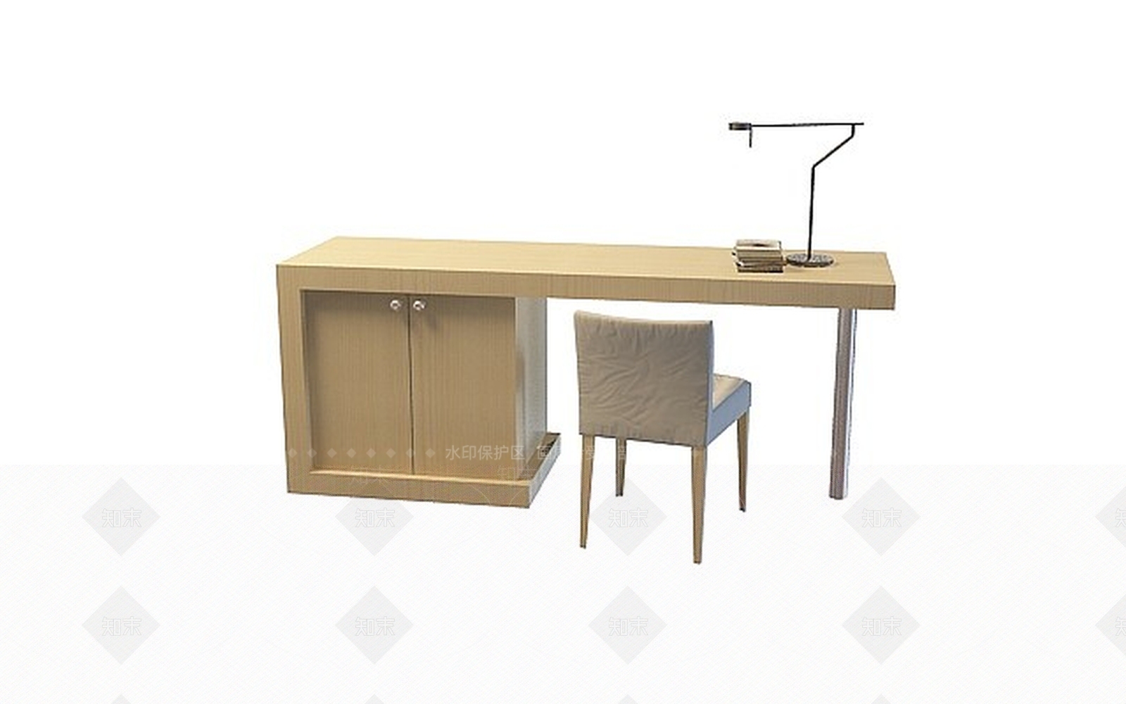 现代书桌椅组合3D模型下载【ID:1198440079】