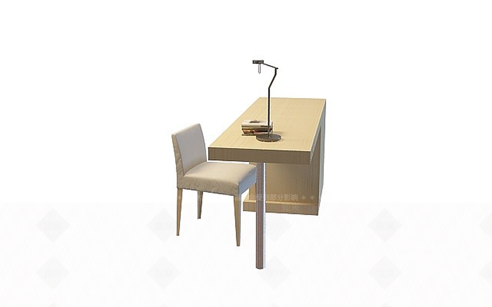 现代书桌椅组合3D模型下载【ID:1198440079】