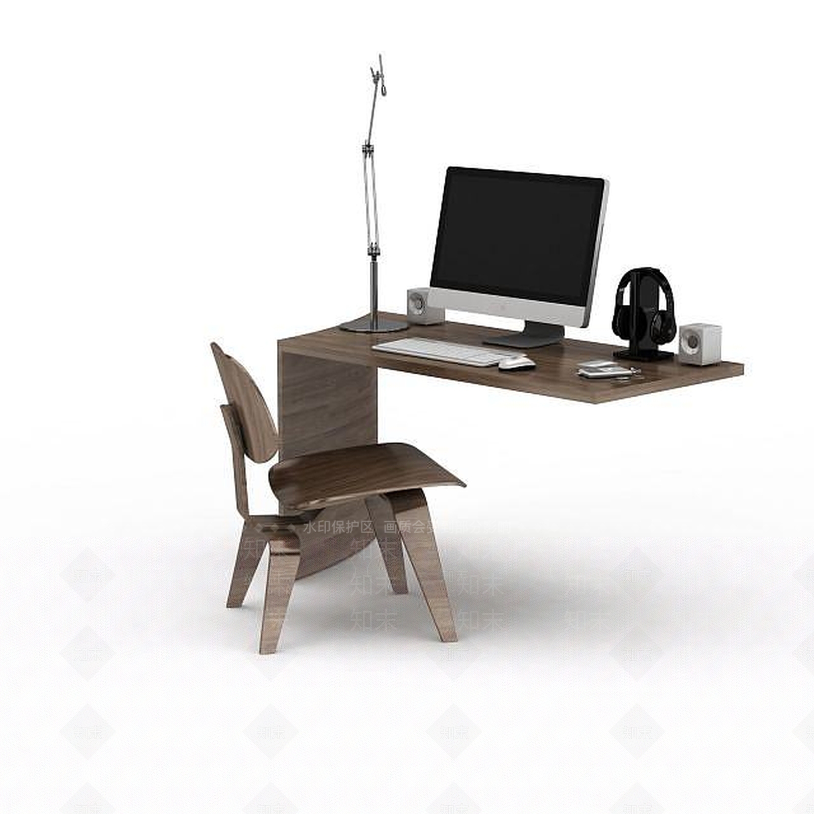 现代办公电脑桌椅3D模型下载【ID:1198440842】