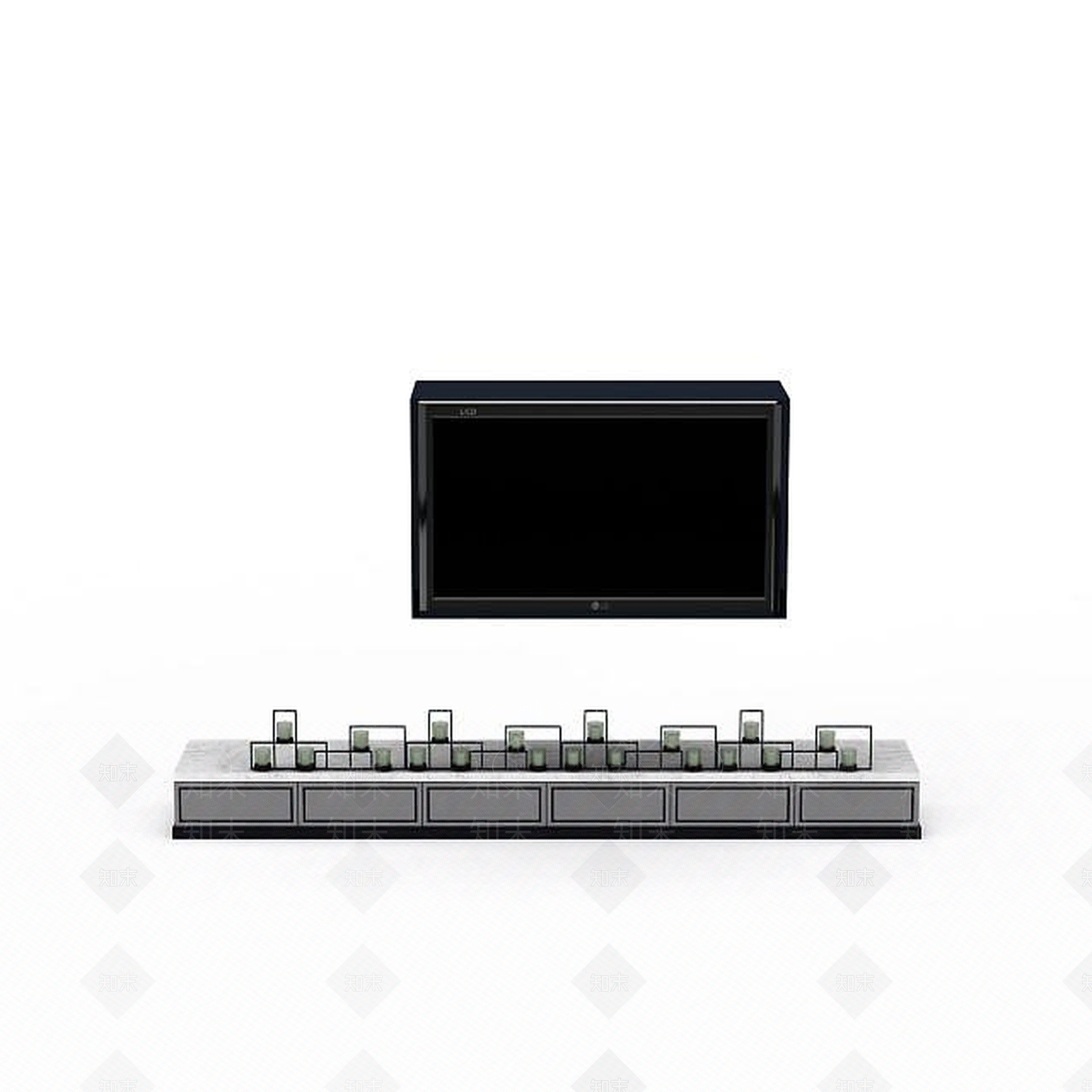 现代客厅电视柜3D模型下载【ID:1198441026】