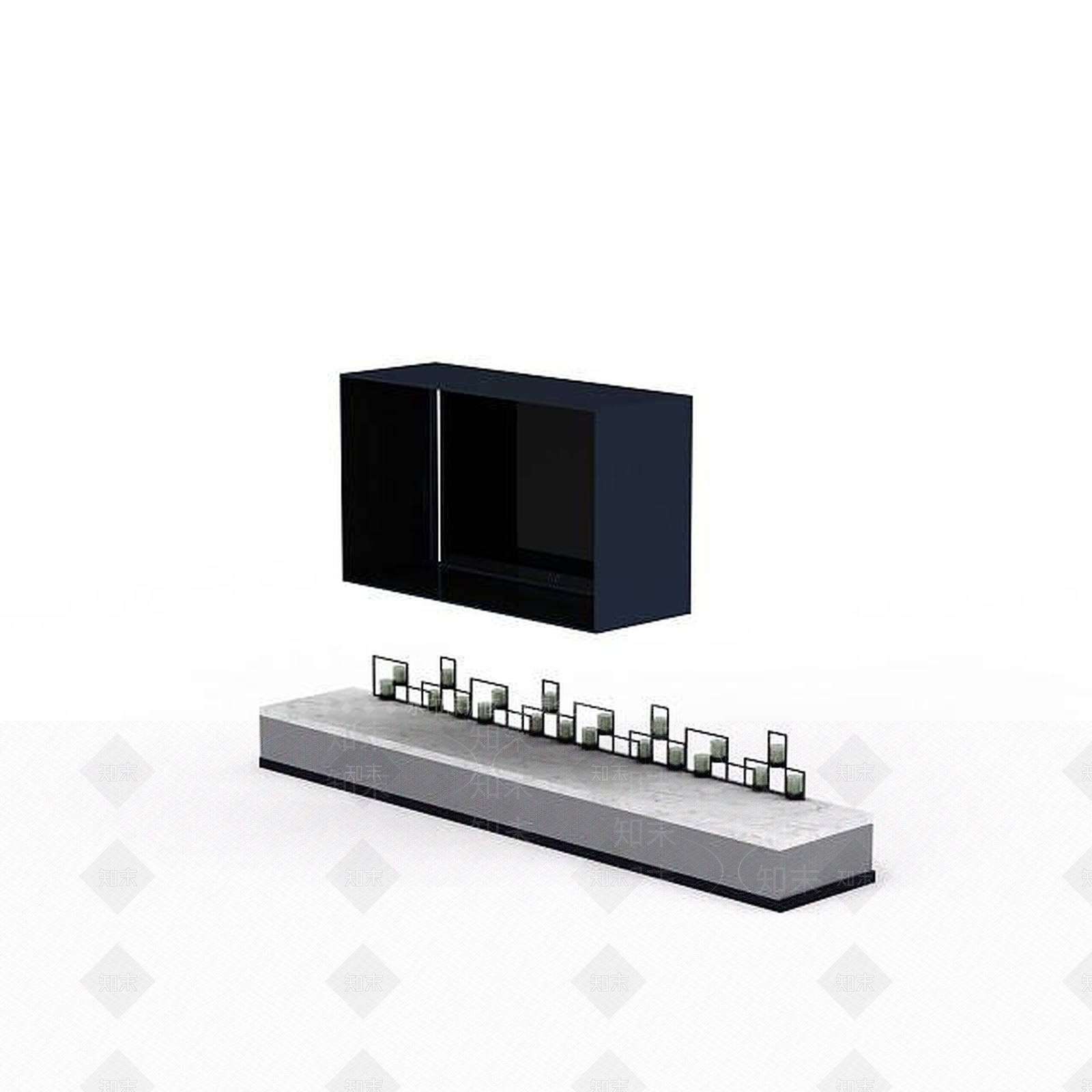 现代客厅电视柜3D模型下载【ID:1198441026】