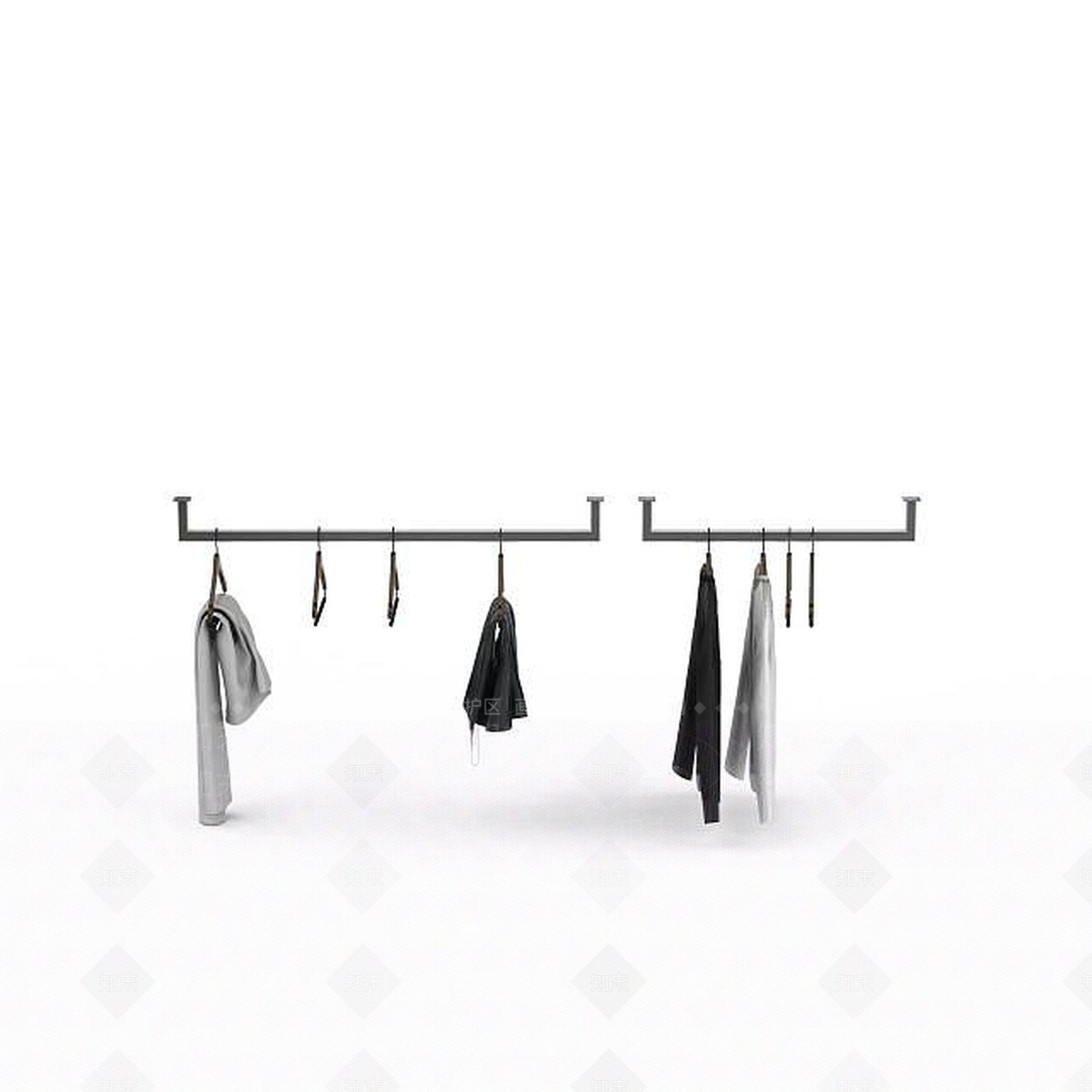现代商场服装展示架3D模型下载【ID:1198441218】