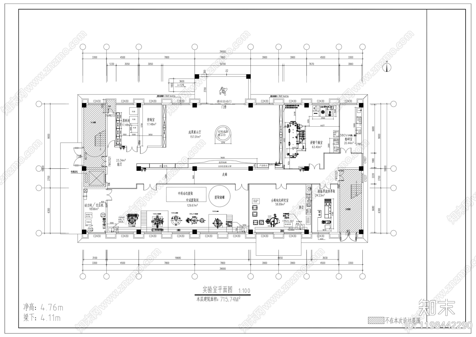 现代实验室cad施工图下载【ID:1198442290】