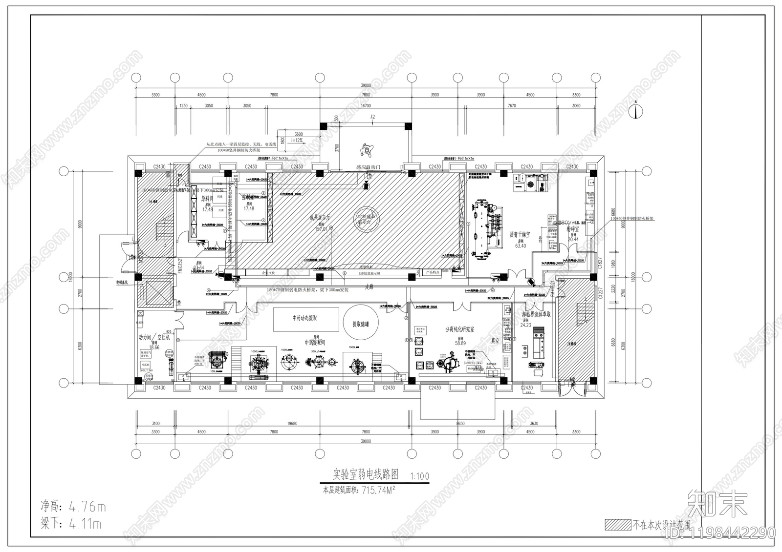现代实验室cad施工图下载【ID:1198442290】