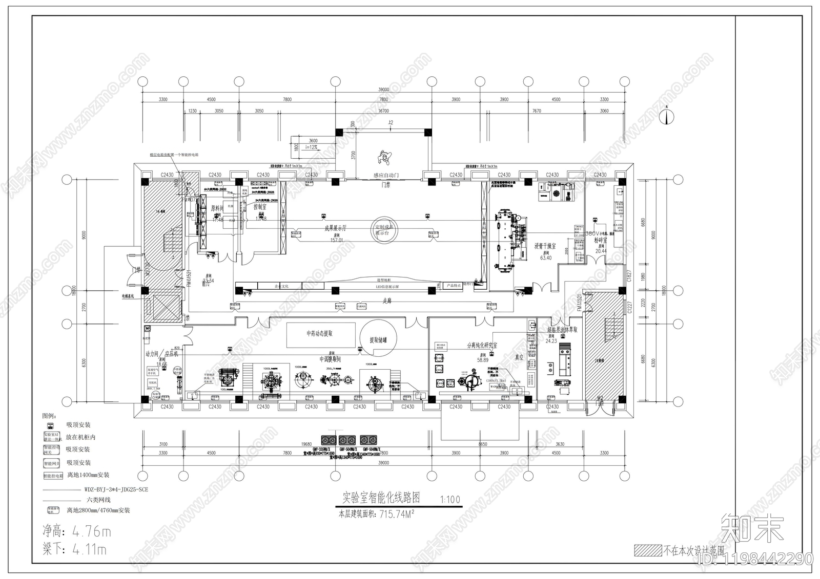 现代实验室cad施工图下载【ID:1198442290】