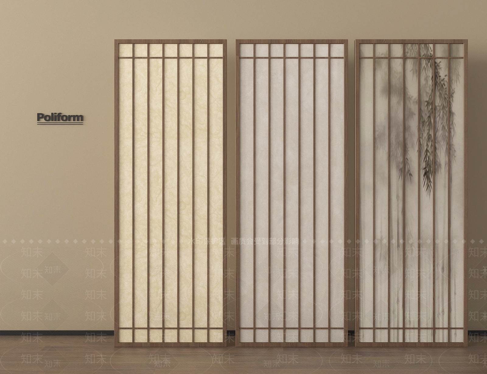 新中式屏风3D模型下载【ID:1198444534】