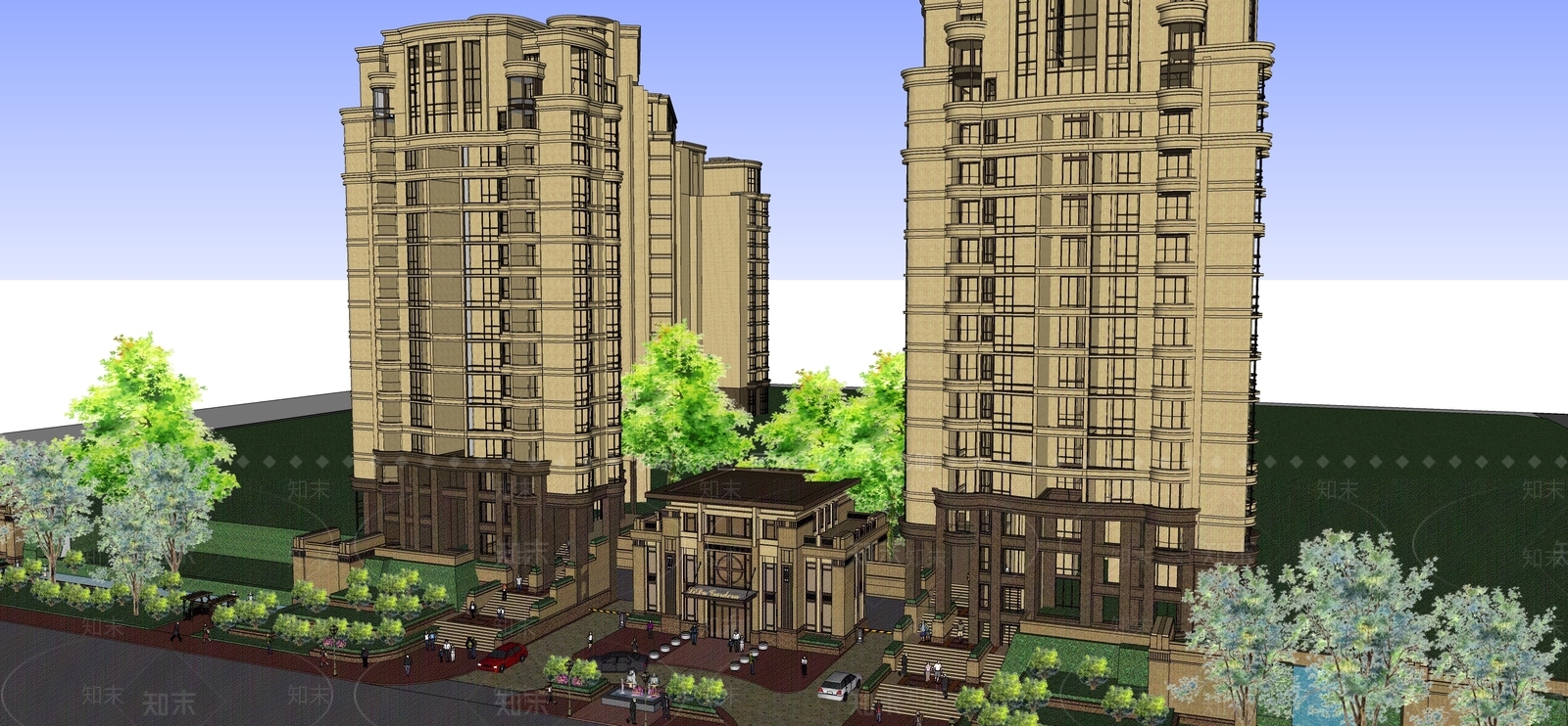 欧式大门SU模型下载【ID:1198448516】