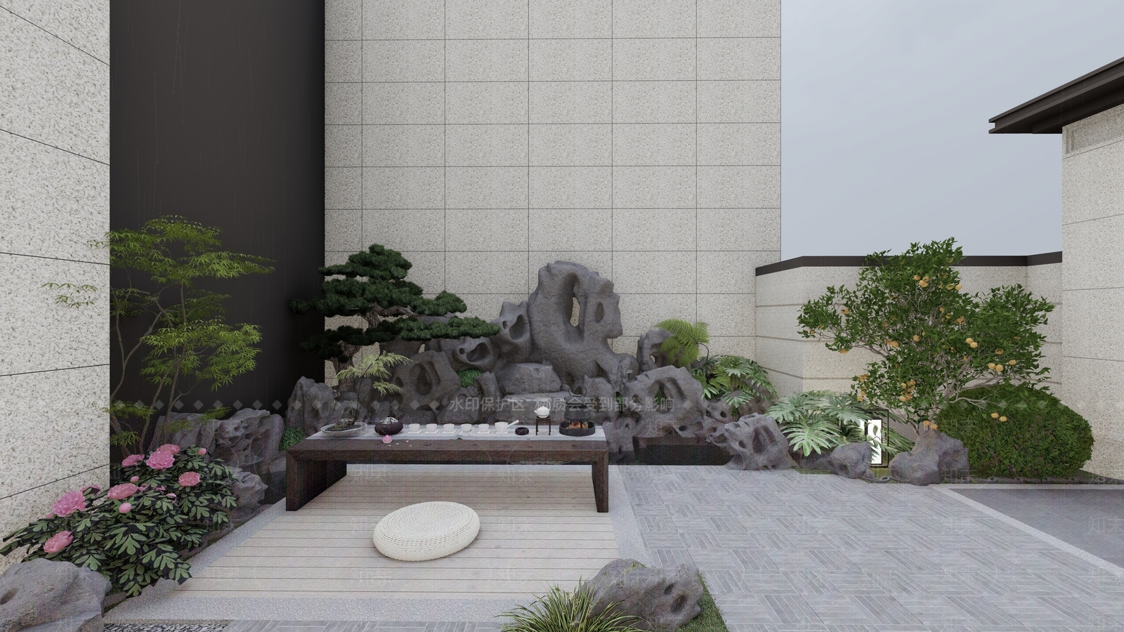 中式复古别墅庭院SU模型下载【ID:1198449804】