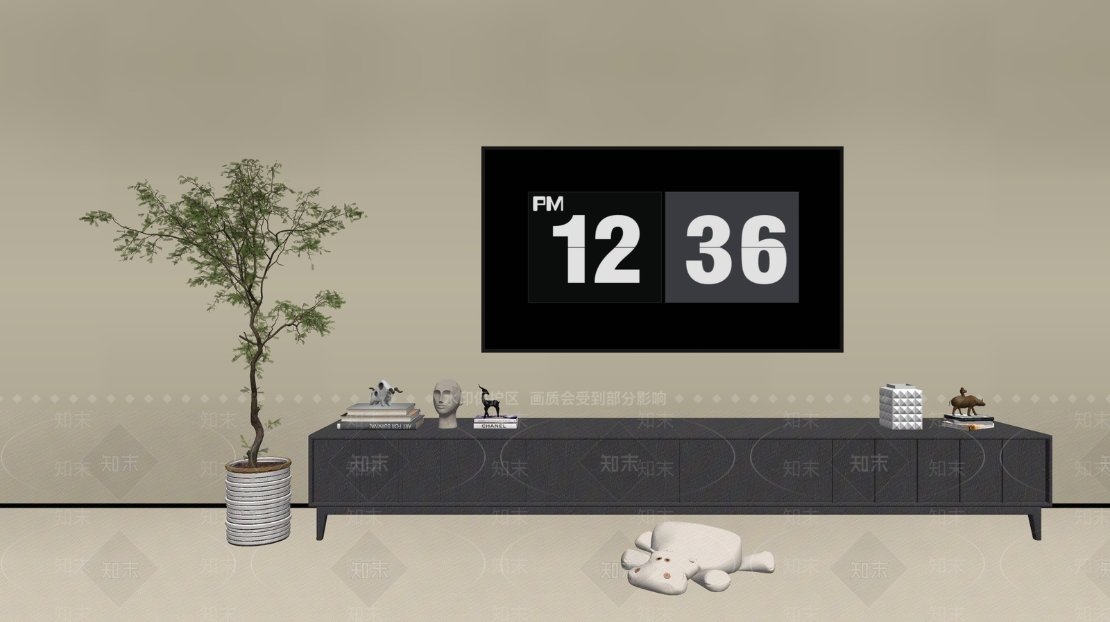 现代电视柜SU模型下载【ID:1198449951】