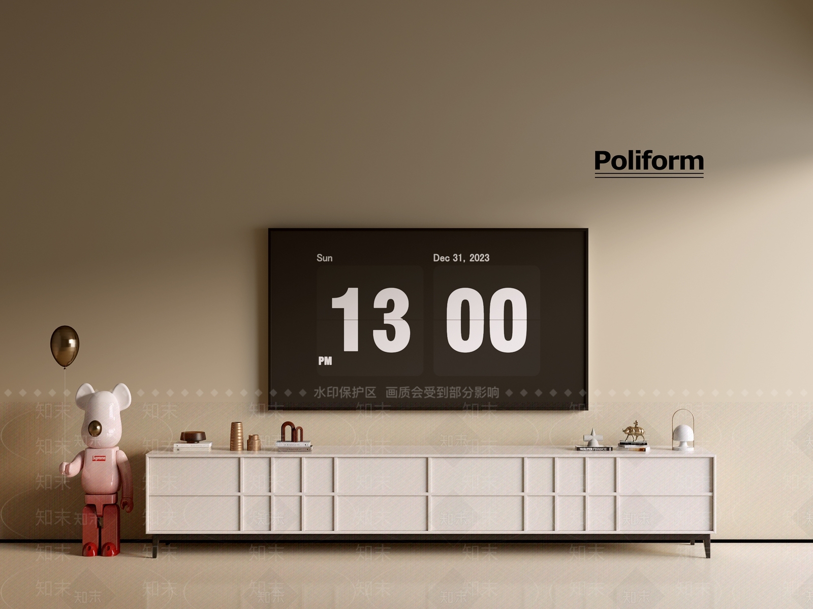 现代电视柜3D模型下载【ID:1198453303】