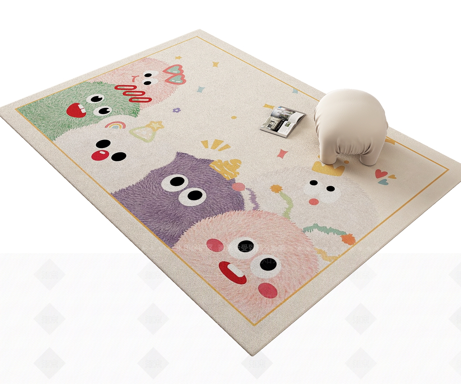 现代儿童地毯3D模型下载【ID:1198457204】