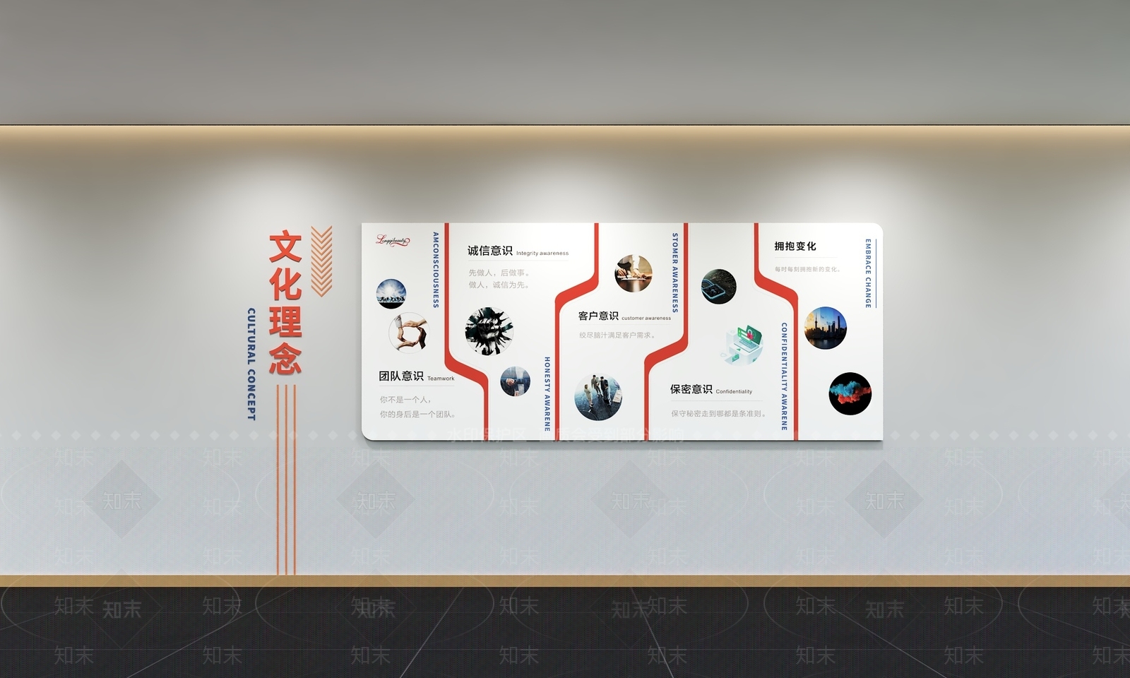 现代简约文化墙3D模型下载【ID:1198457499】