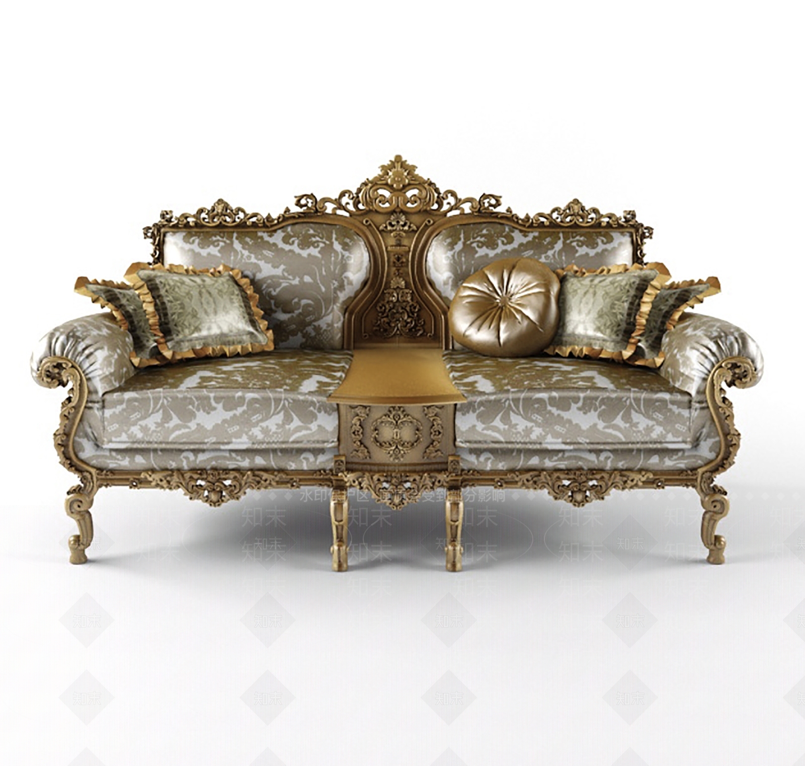 欧式美式双人沙发SU模型下载【ID:1198458791】
