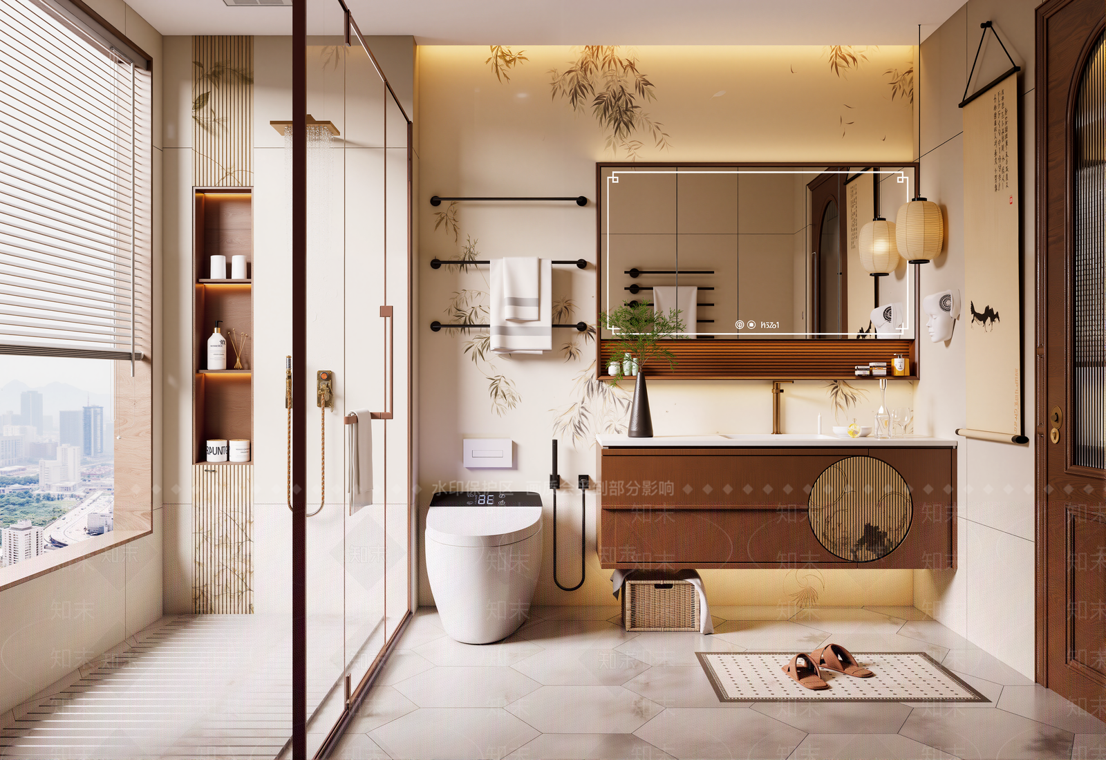 新中式卫生间3D模型下载【ID:1198460741】