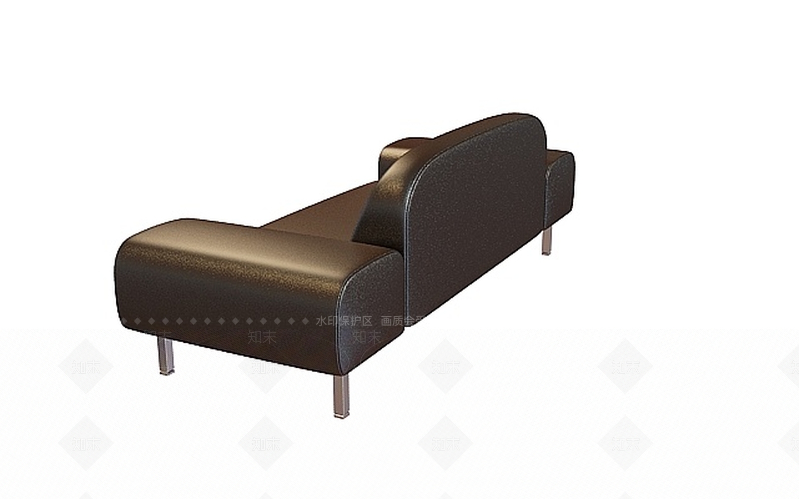 现代黑皮双人沙发3D模型下载【ID:1198464544】