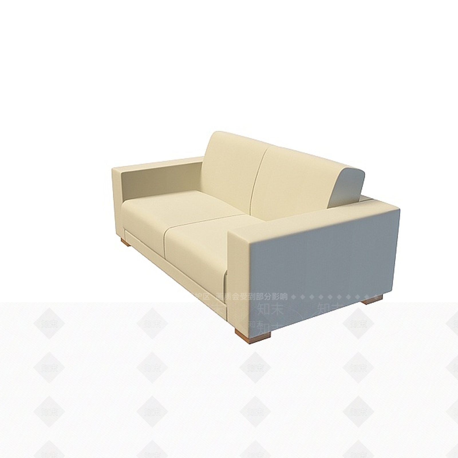 现代皮质双人沙发3D模型下载【ID:1198464783】