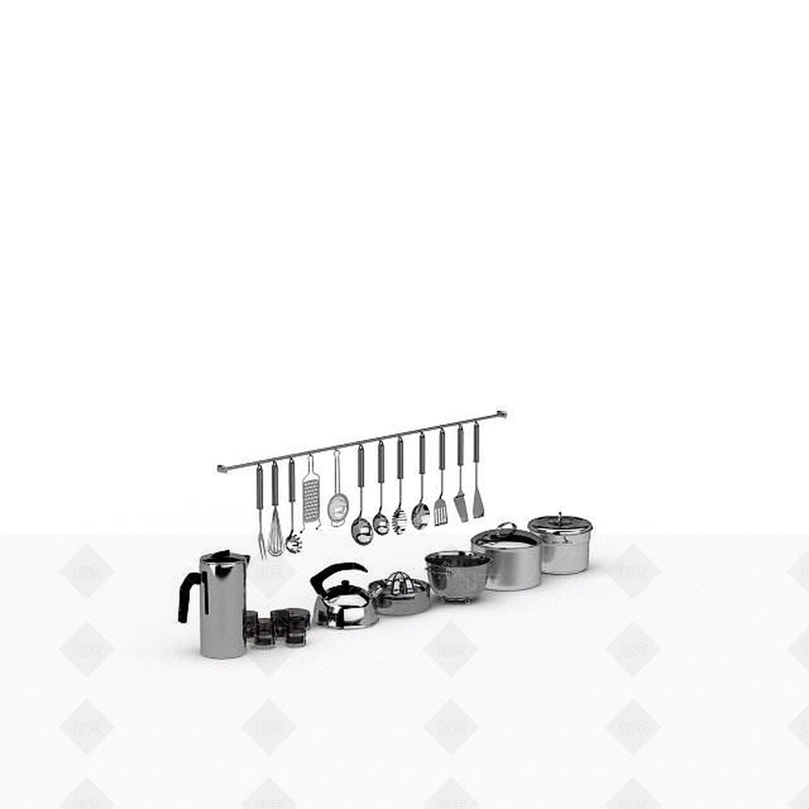 现代厨房厨具3D模型下载【ID:1198464944】