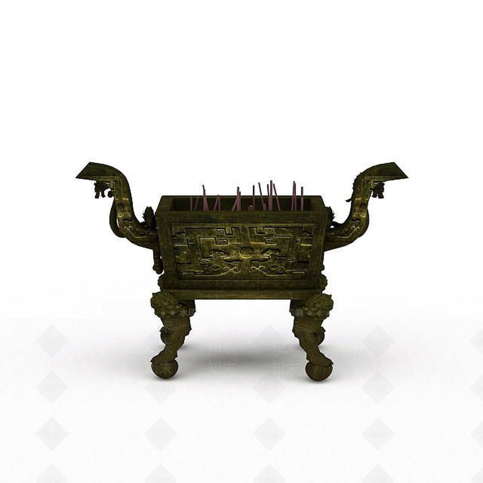 现代寺庙香炉3D模型下载【ID:1198464975】