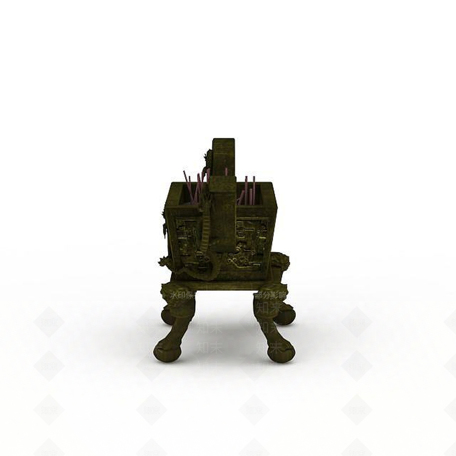 现代寺庙香炉3D模型下载【ID:1198464975】