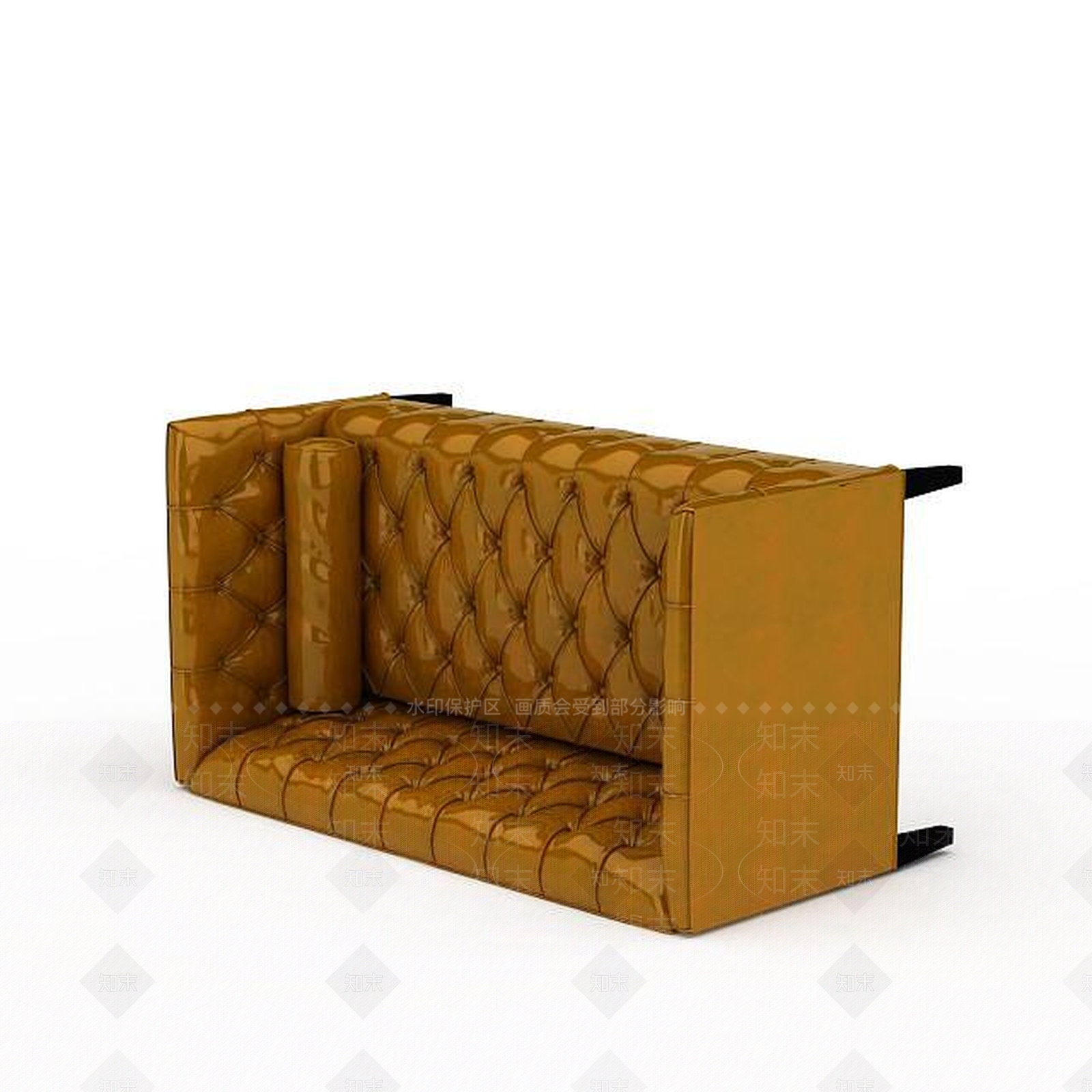 现代棕色软包沙发3D模型下载【ID:1198465493】