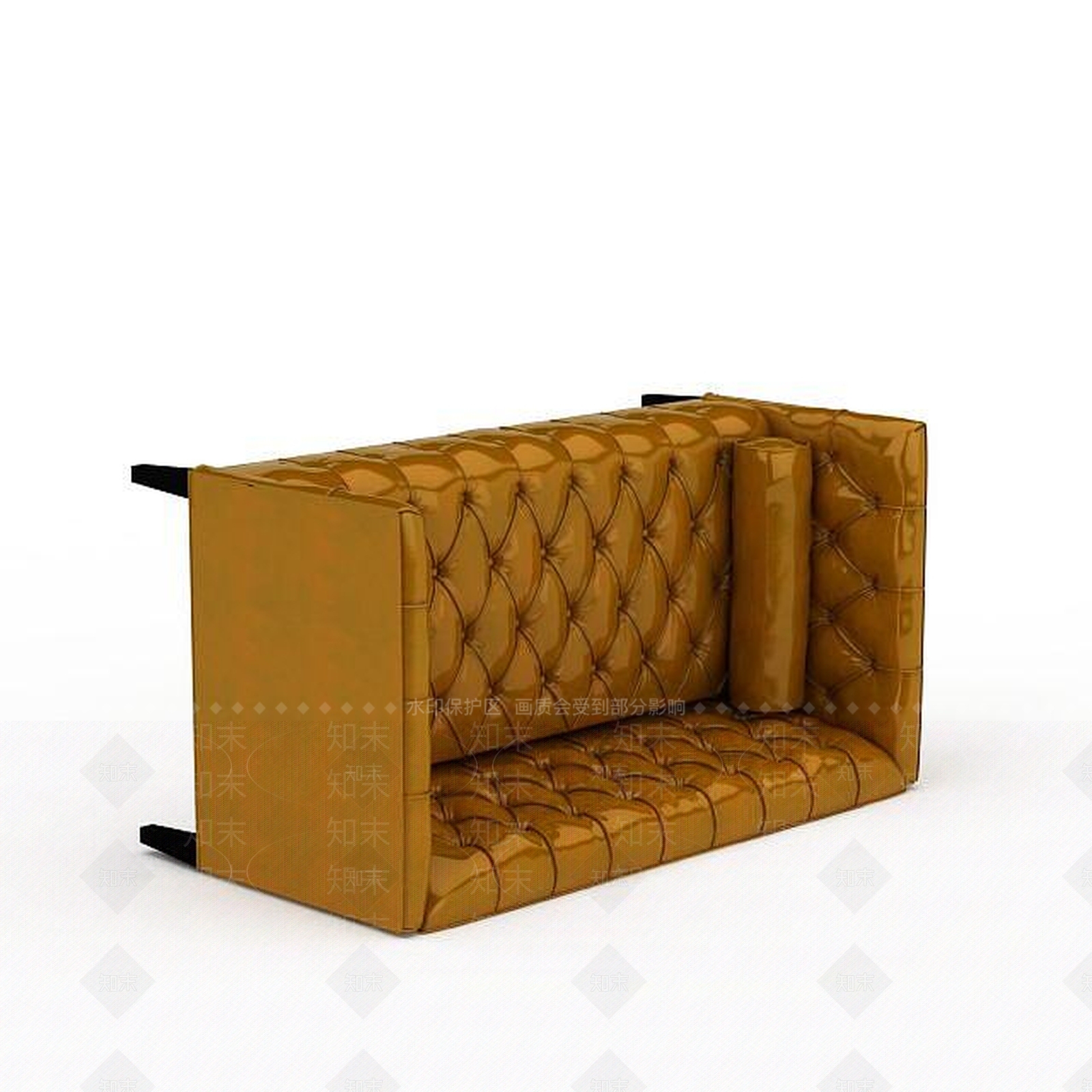 现代棕色软包沙发3D模型下载【ID:1198465493】