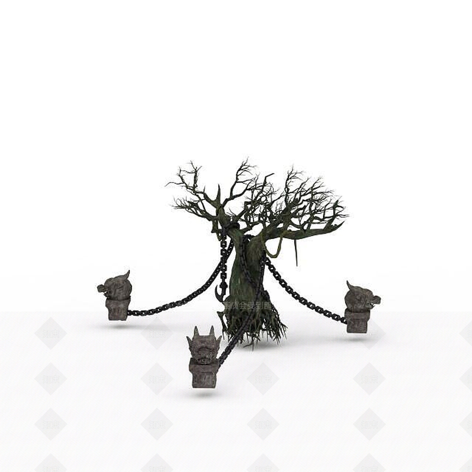 现代游戏场景树3D模型下载【ID:1198465532】