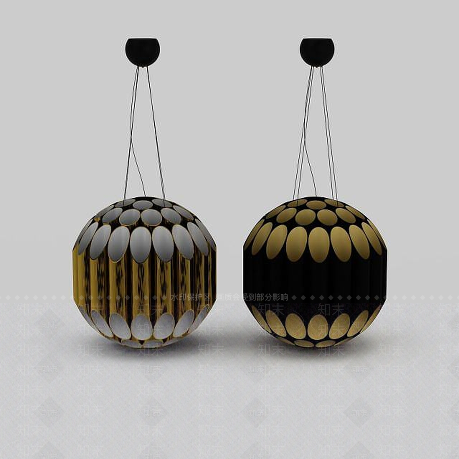 现代圆形创意吊灯3D模型下载【ID:1198465985】