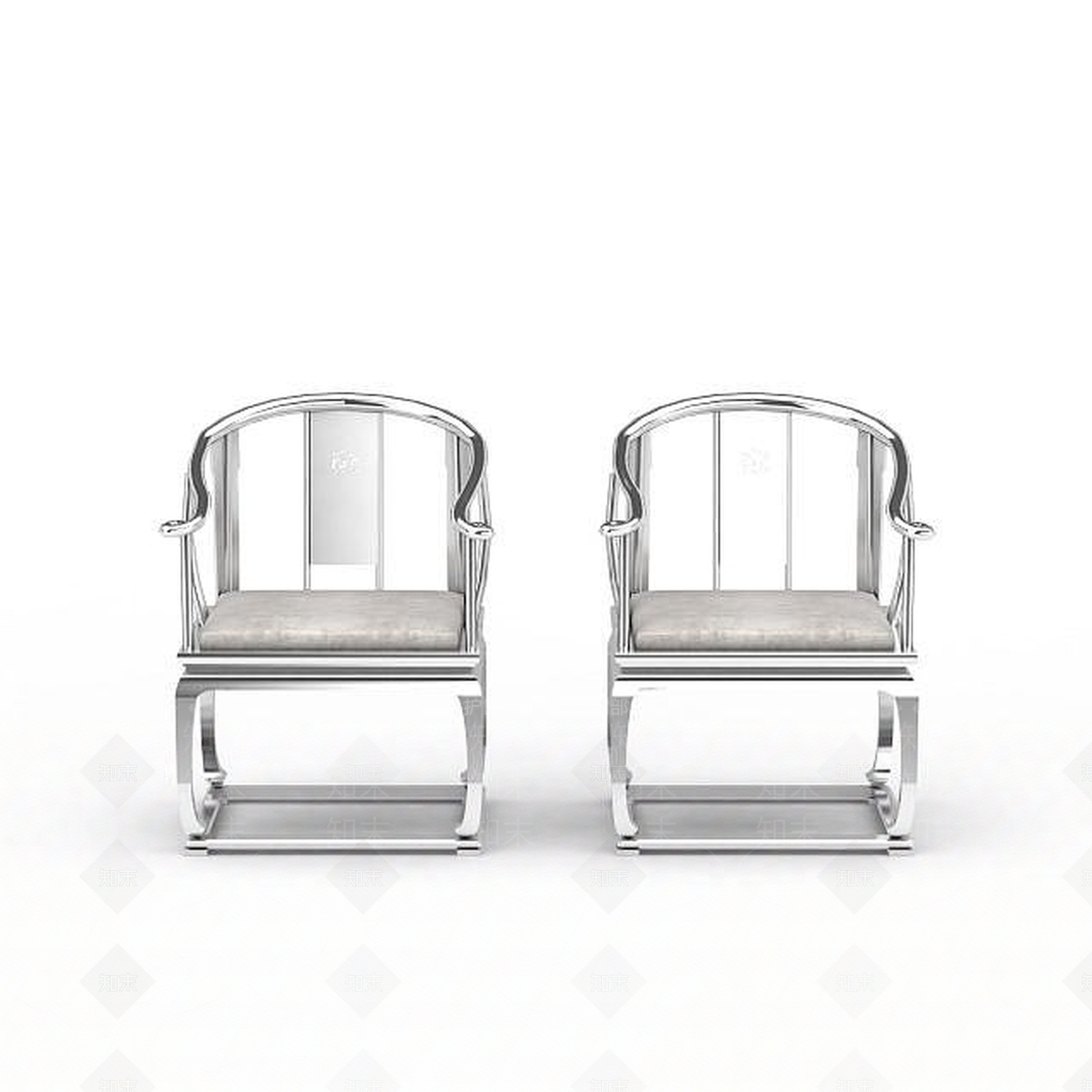 现代金属质感椅子组合3D模型下载【ID:1198466323】