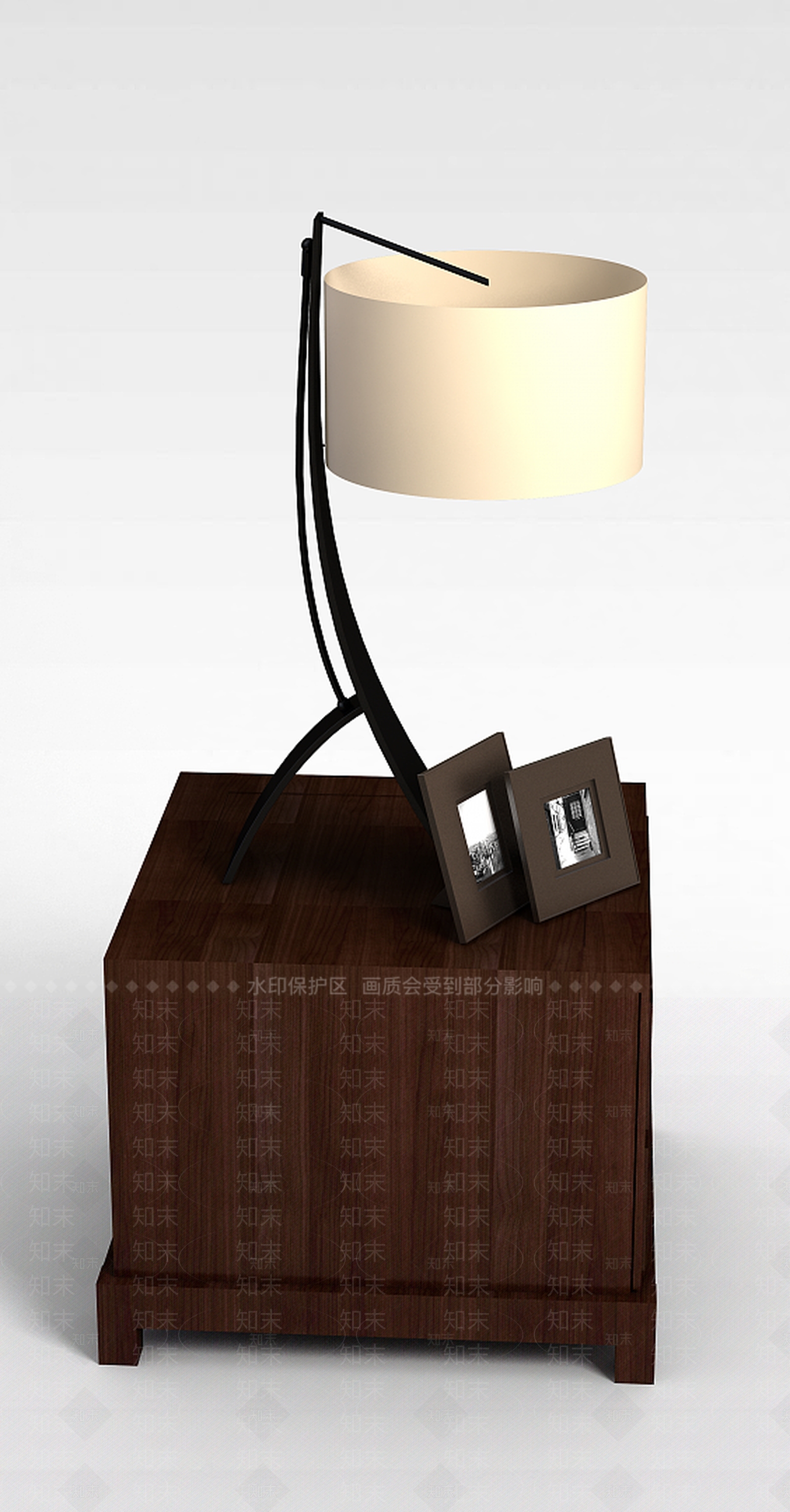 现代柜子台灯组合3D模型下载【ID:1198466319】