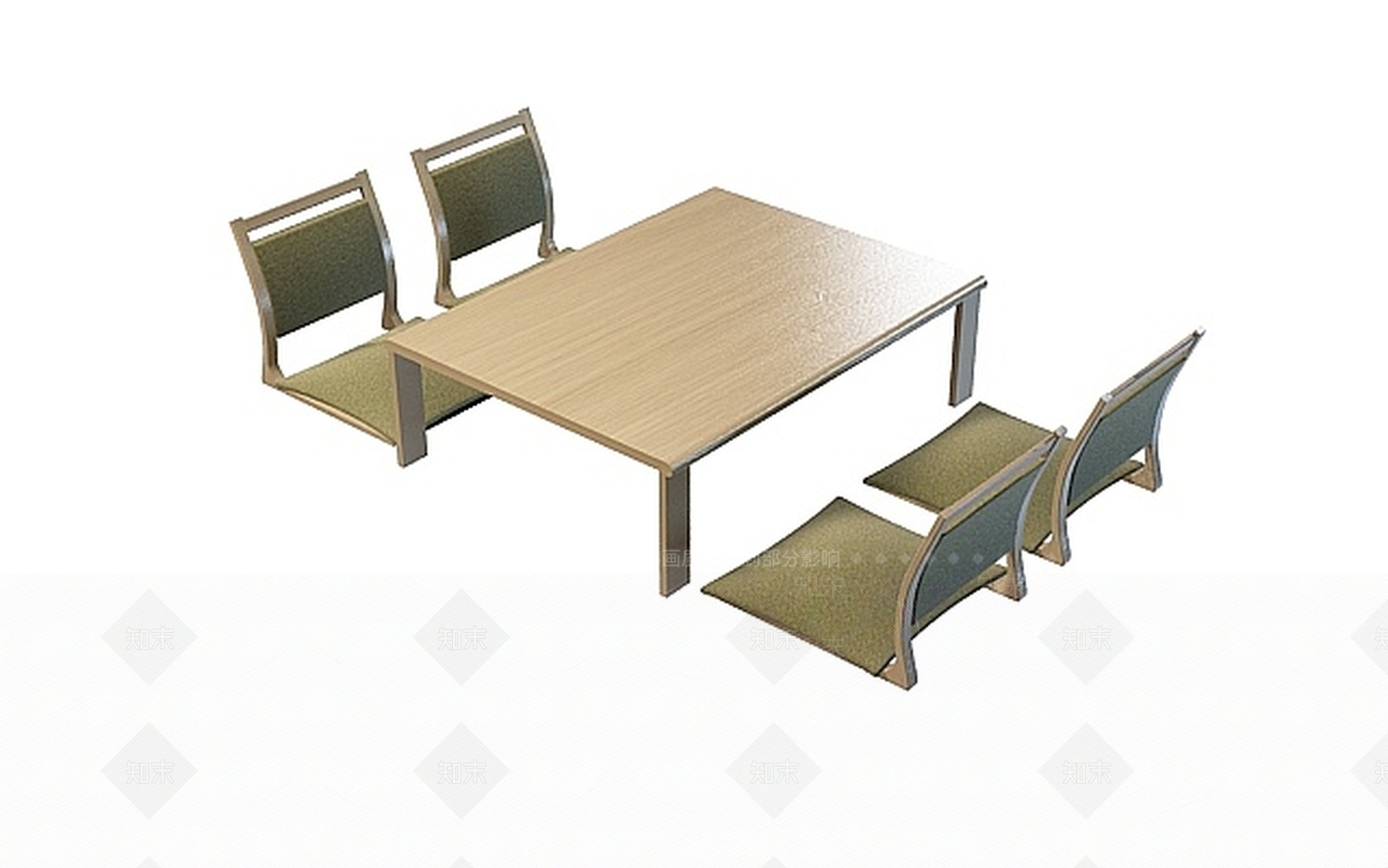 现代简约木质桌椅3D模型下载【ID:1198466463】